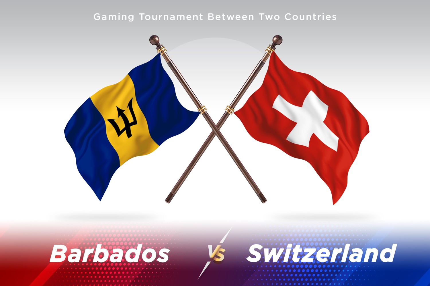 Barbados versus Switzerland Two Flags