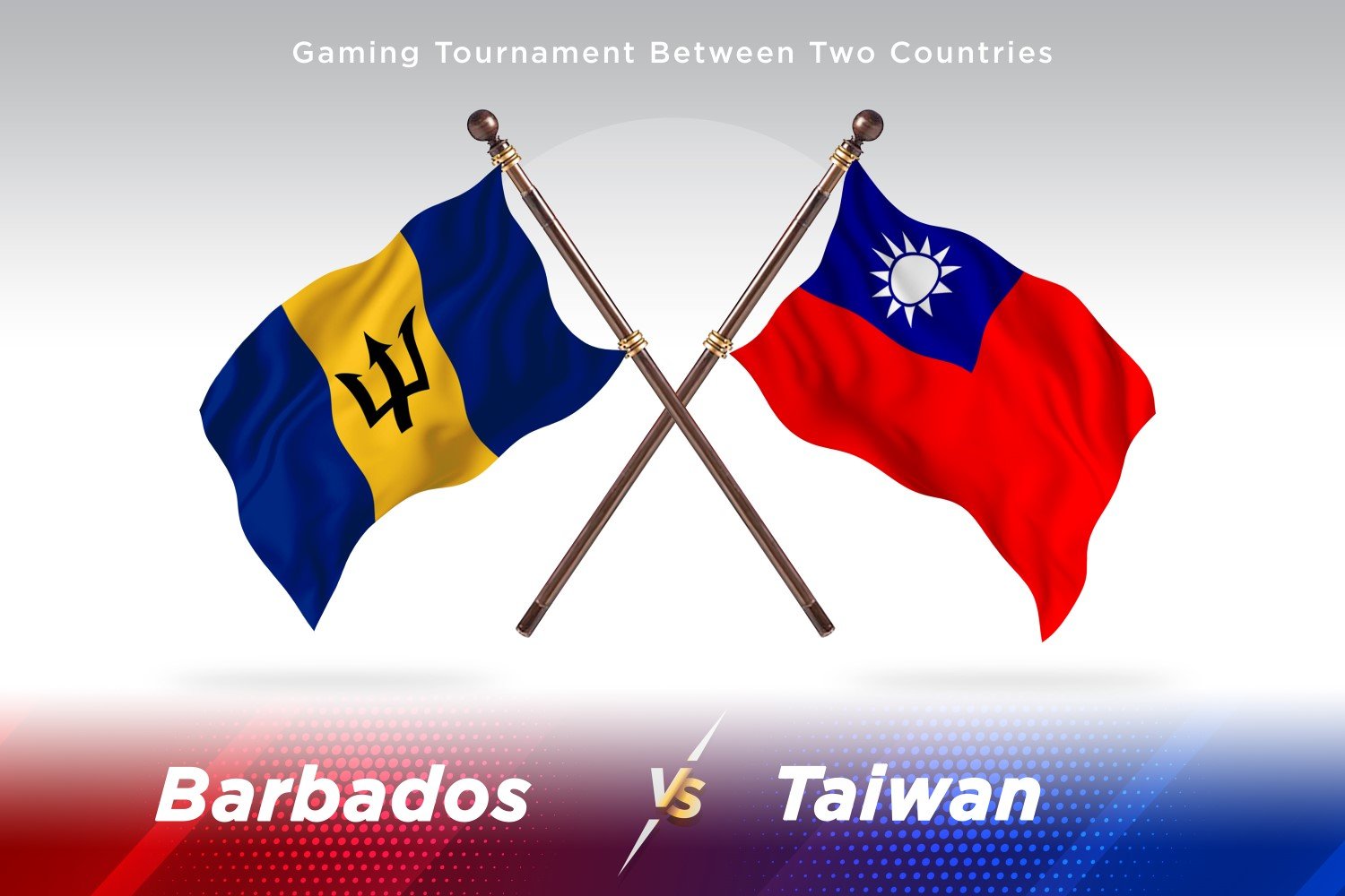 Barbados versus Taiwan Two Flags