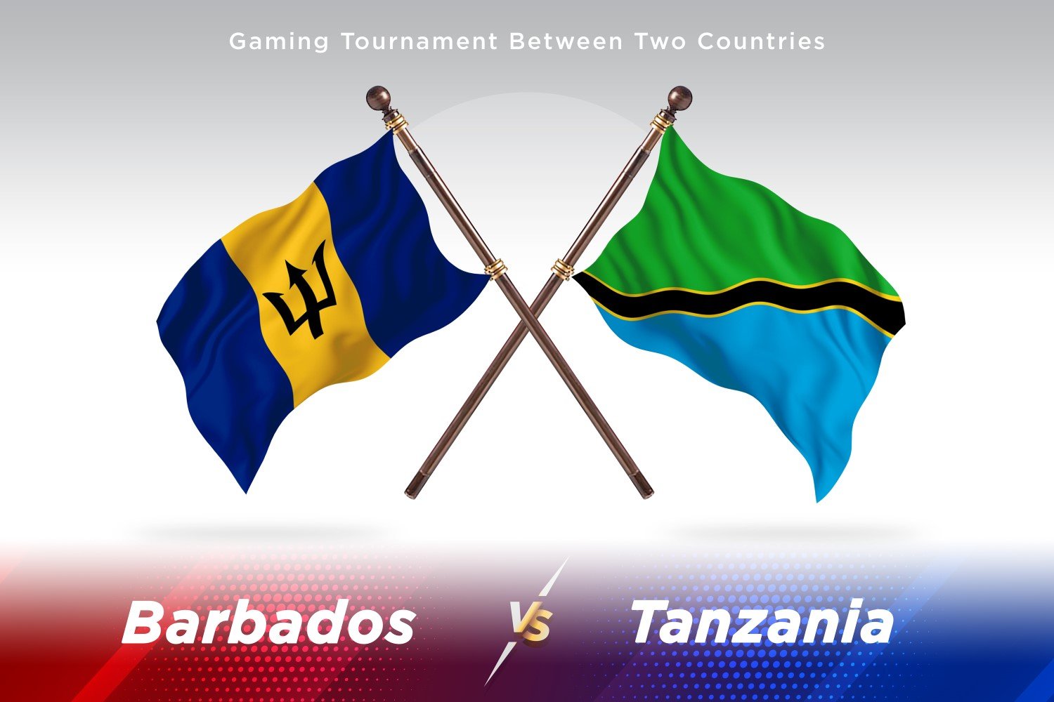 Barbados versus Tanzania Two Flags