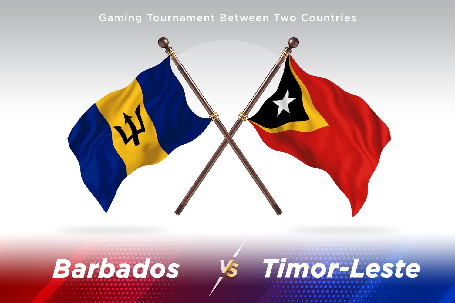 Barbados versus Timor-Leste Two Flags