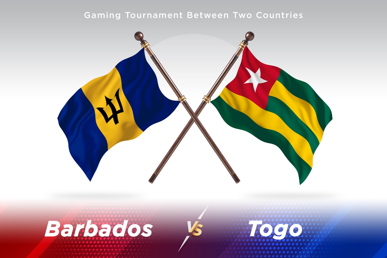 Barbados versus Togo Two Flags