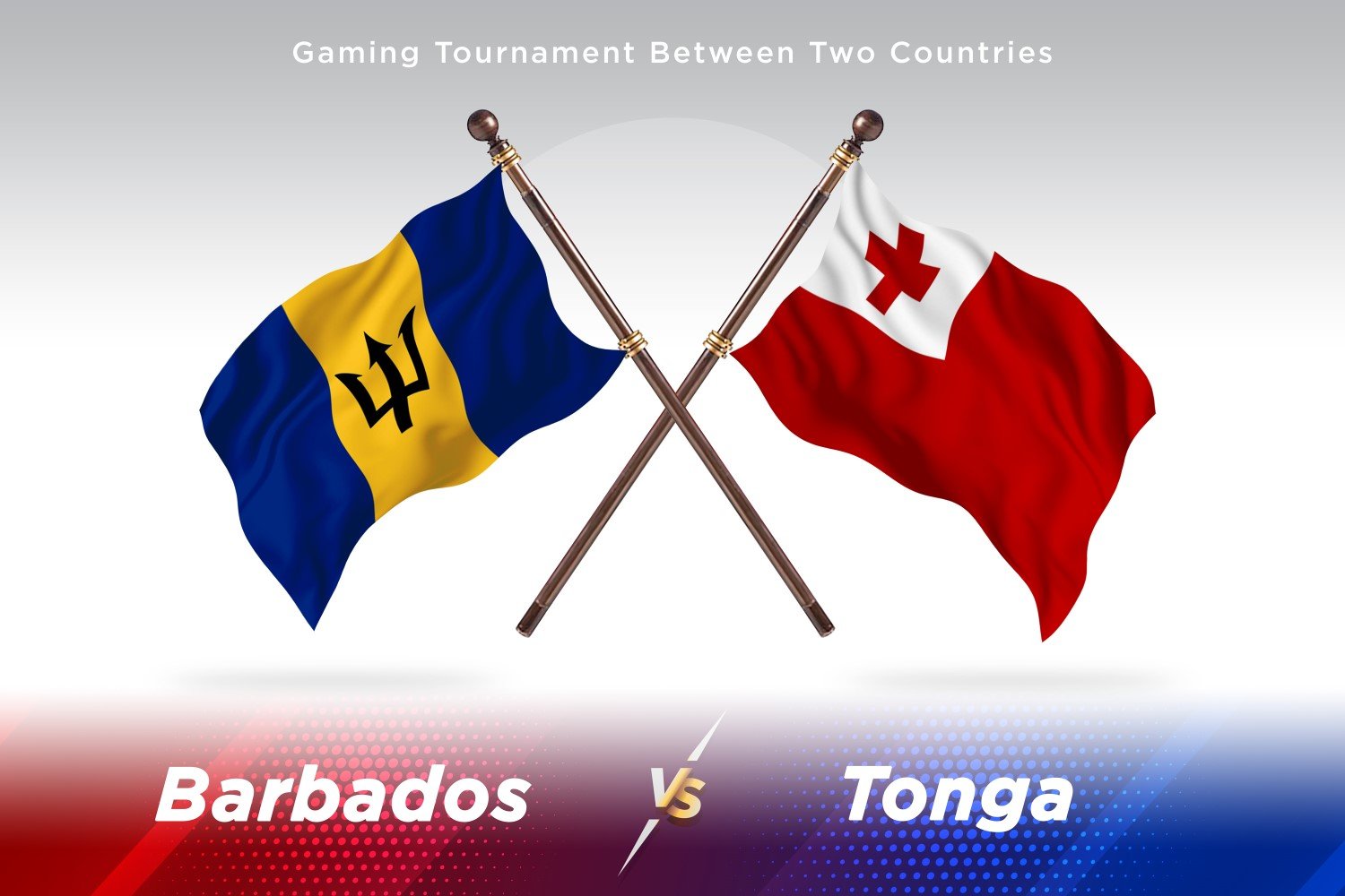 Barbados versus Tonga Two Flags