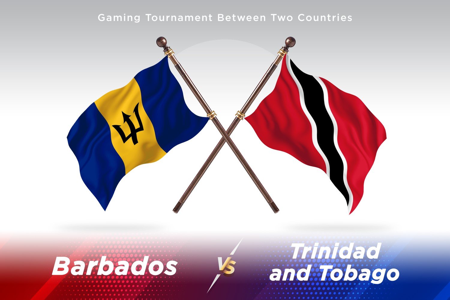 Barbados versus Trinidad and Tobago Two Flags