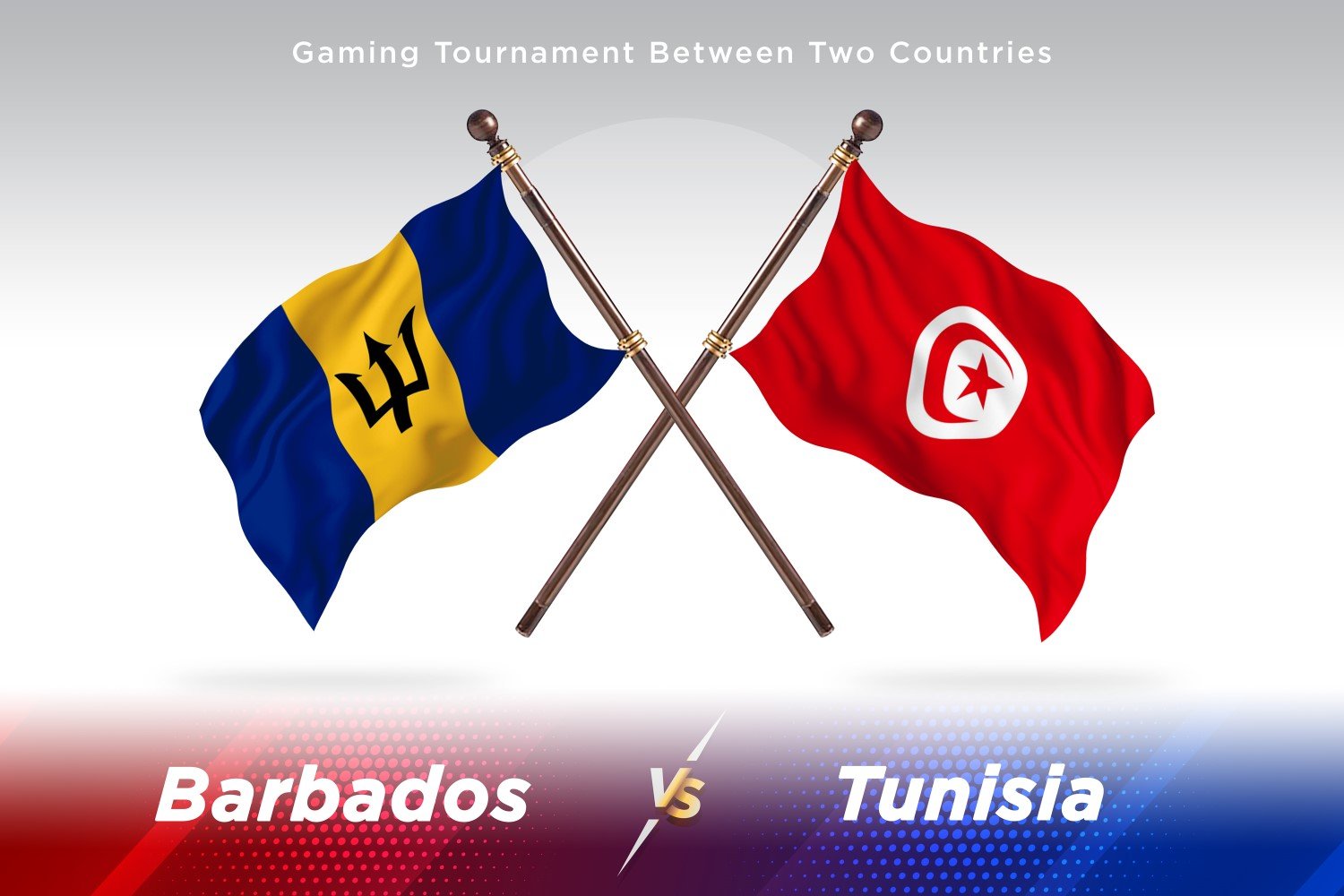 Barbados versus Tunisia Two Flags