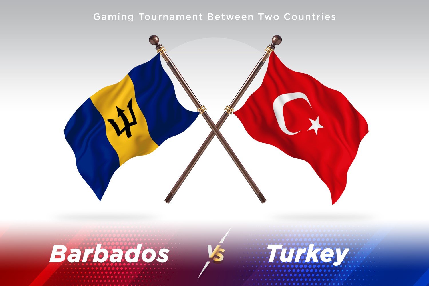 Barbados versus turkey Two Flags