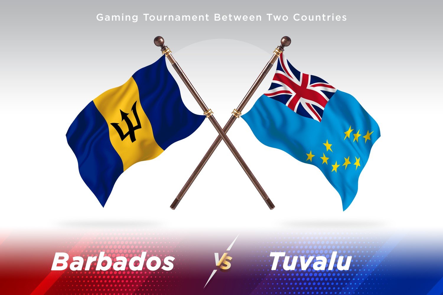 Barbados versus Tuvalu Two Flags