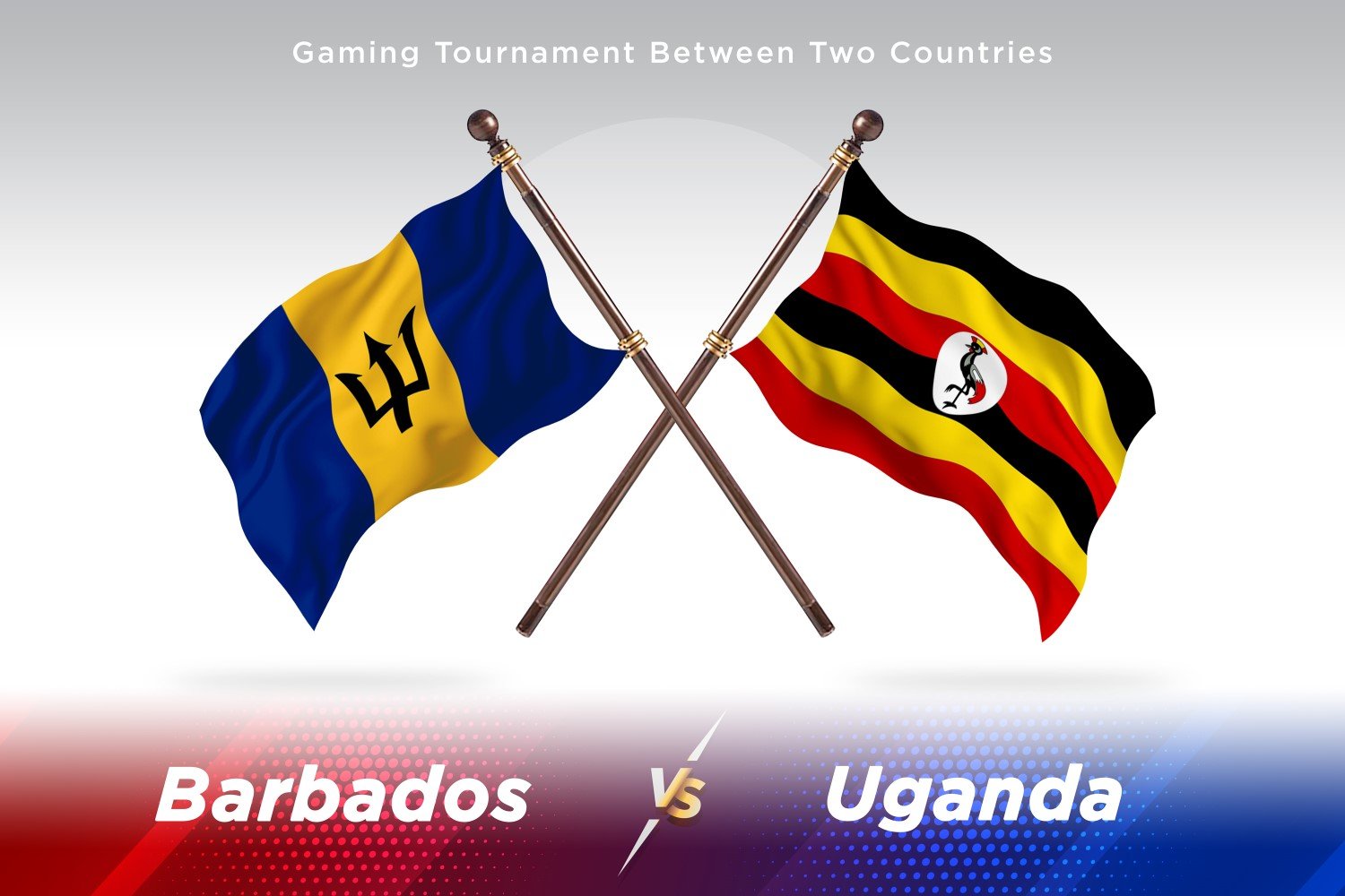 Barbados versus Uganda Two Flags