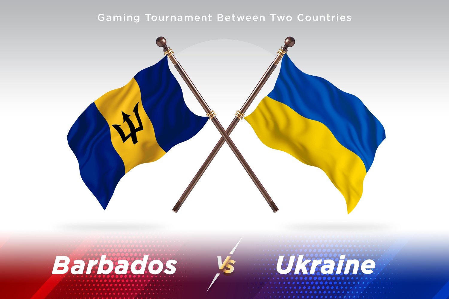 Barbados versus Ukraine Two Flags