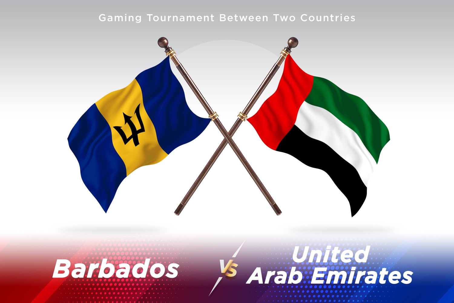 Barbados versus united Arab emirates Two Flags