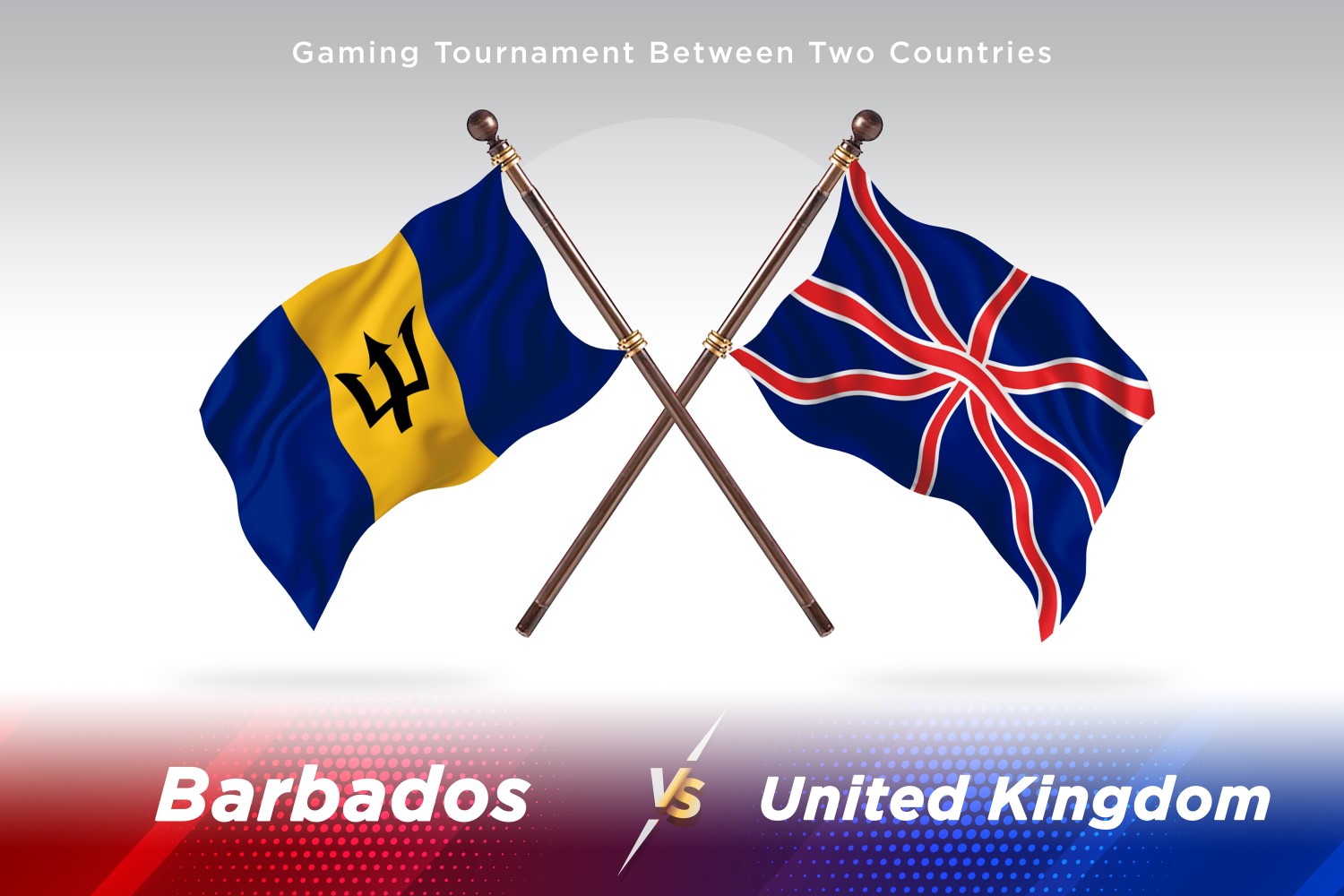 Barbados versus united kingdom Two Flags