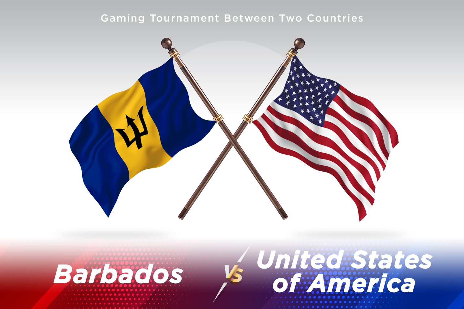 Barbados versus united states of America Two Flags