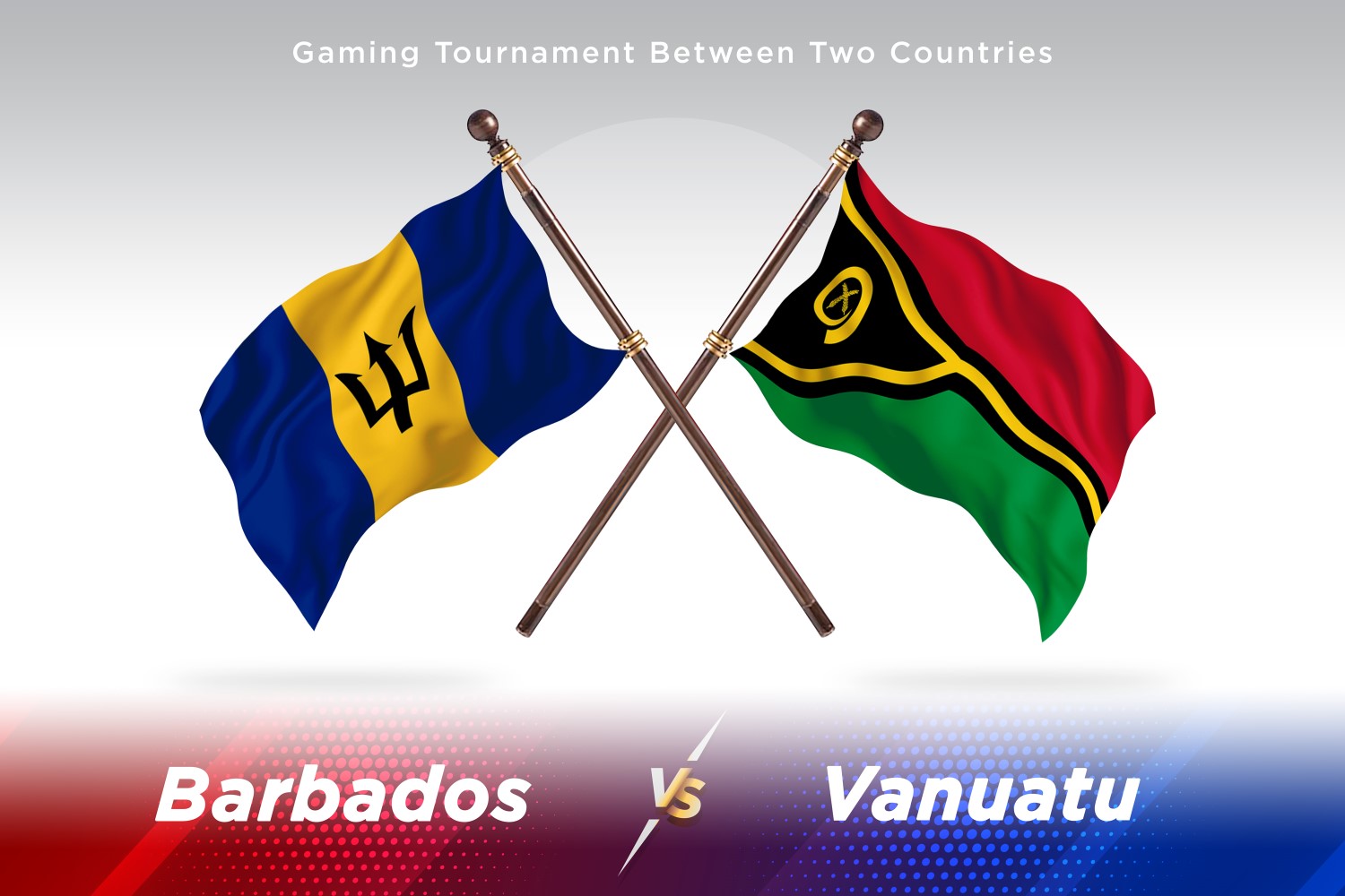 Barbados versus Vanuatu Two Flags