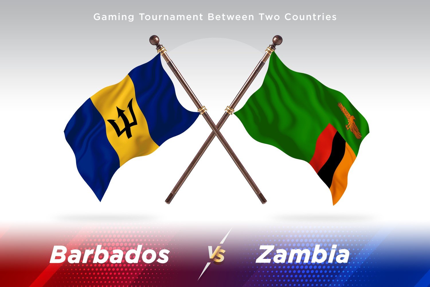 Barbados versus Zambia Two Flags