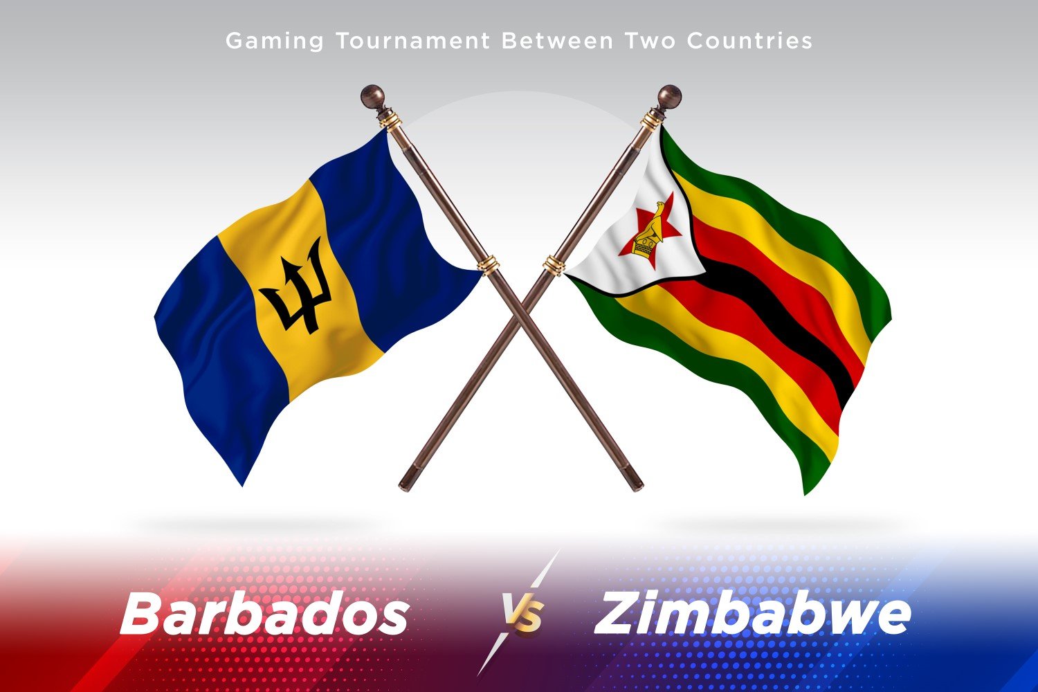 Barbados versus Zimbabwe Two Flags