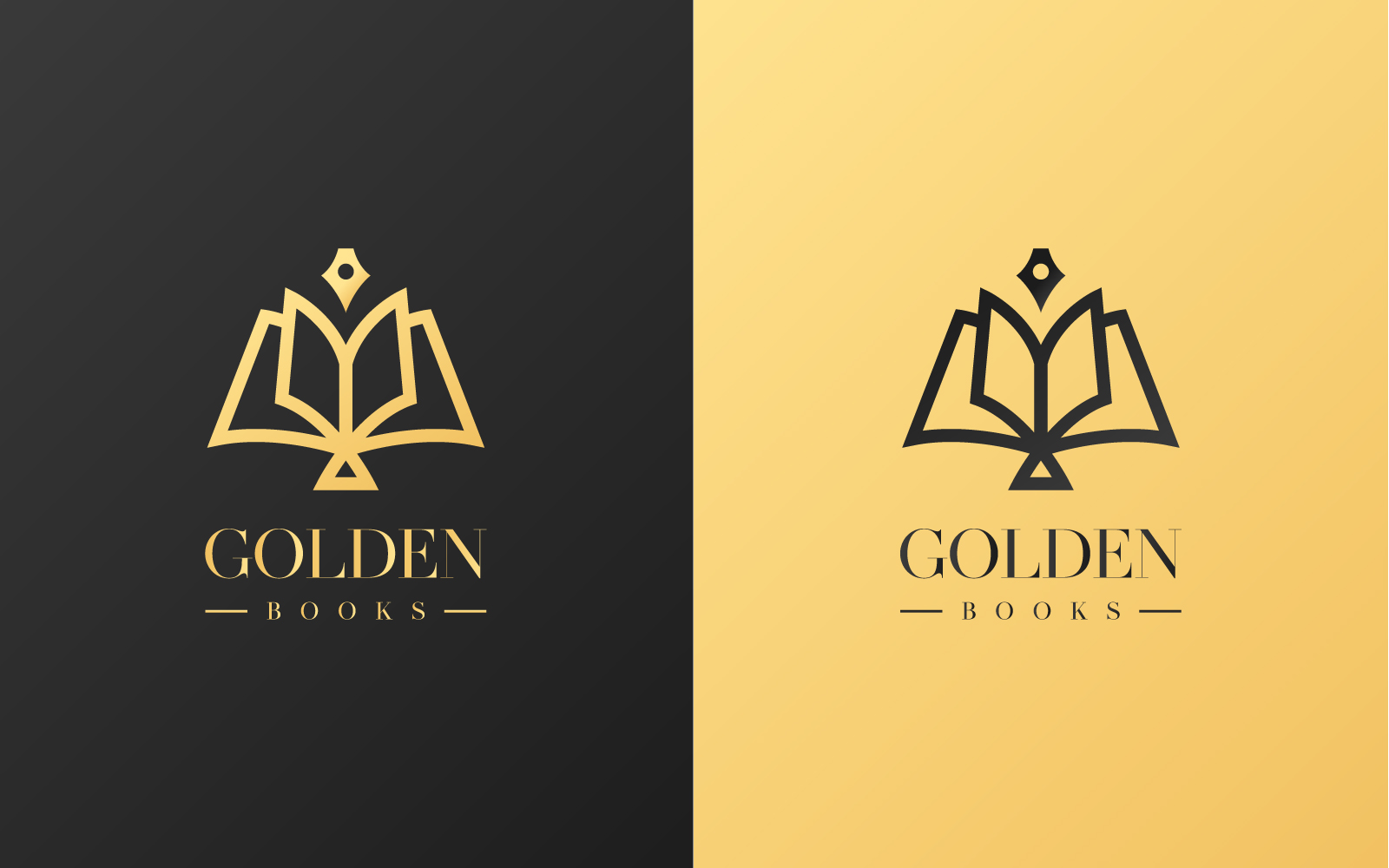 Golden Book Logo Icon Design Concept