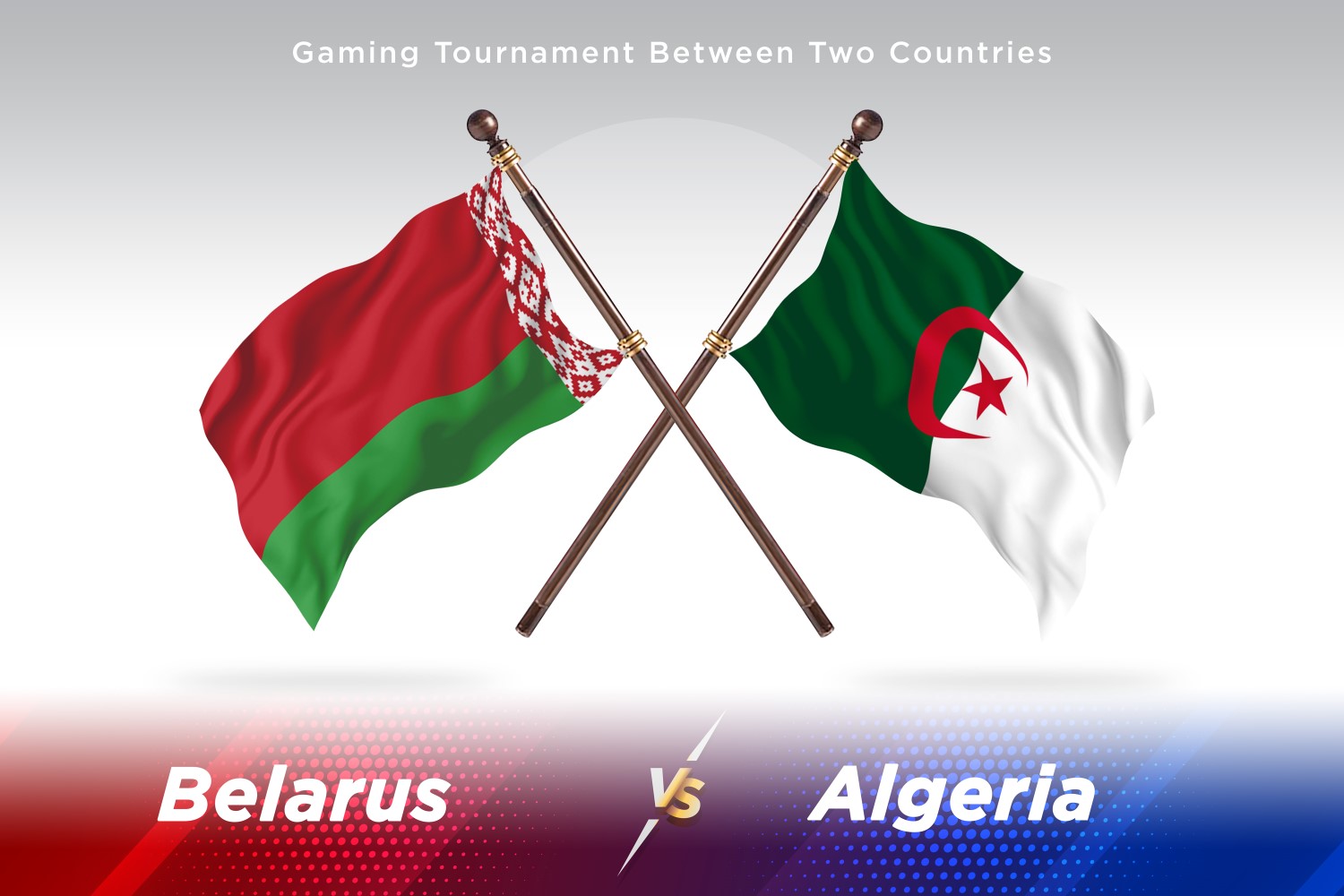 Belarus versus Algeria Two Flags