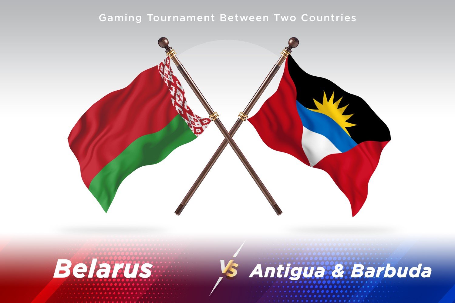 Belarus versus Antigua and Barbuda Two Flags