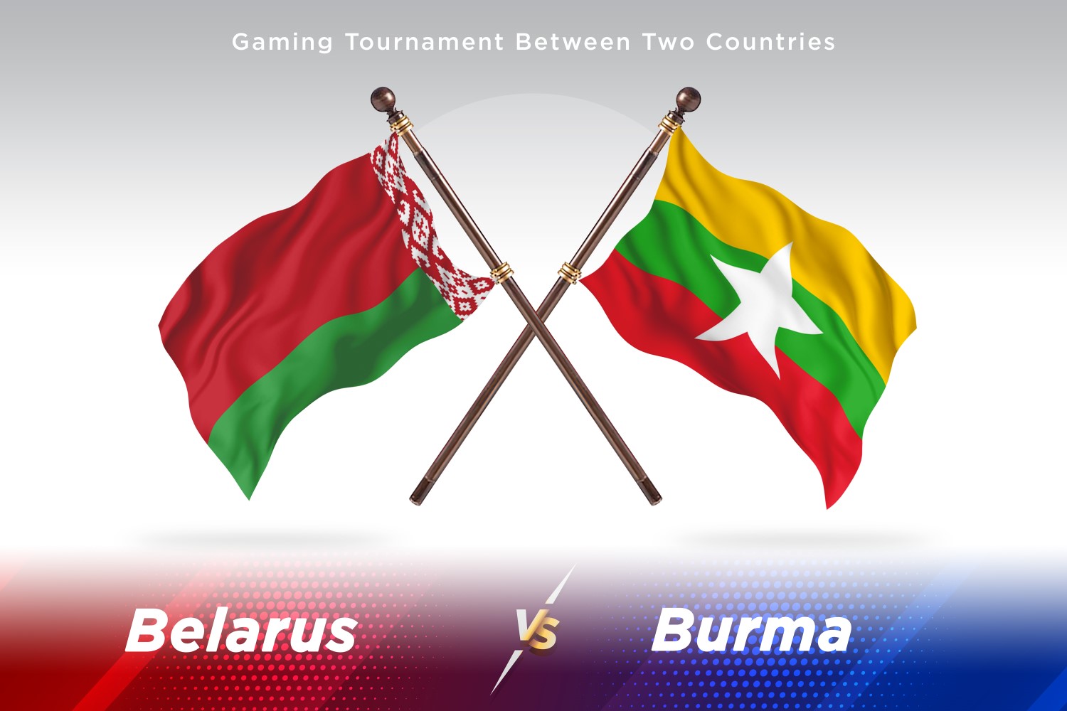 Belarus versus Burma Two Flags