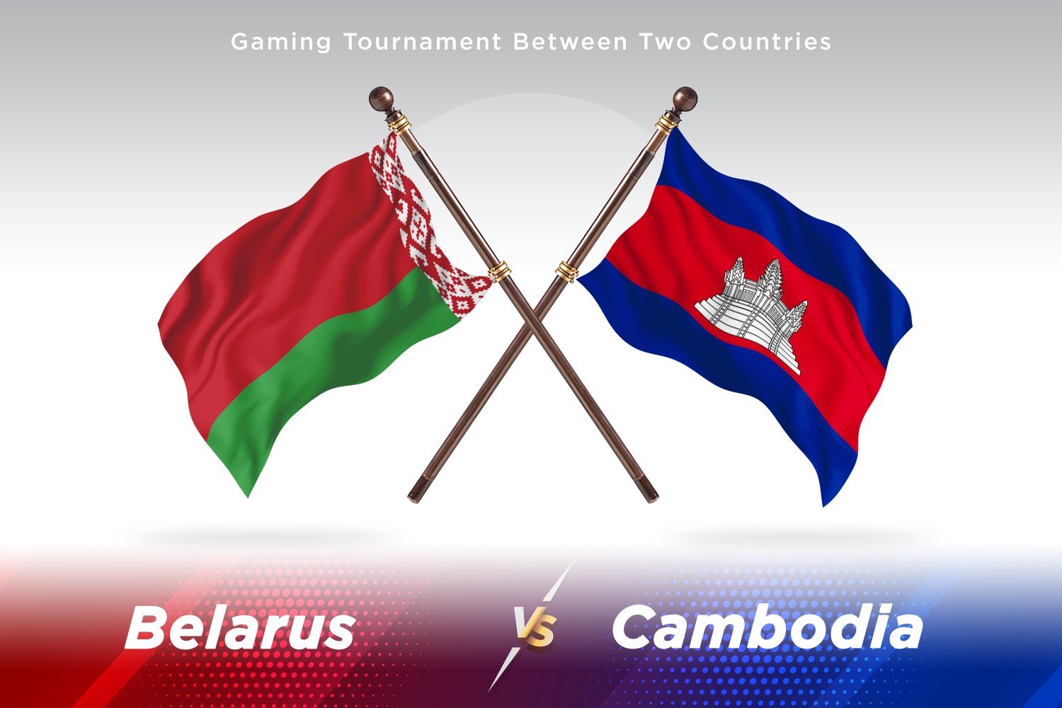 Belarus versus Cambodia Two Flags