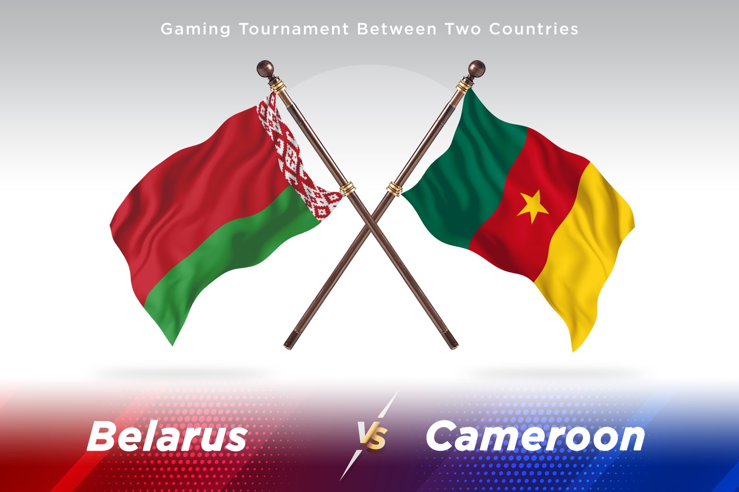 Belarus versus Cameroon Two Flags