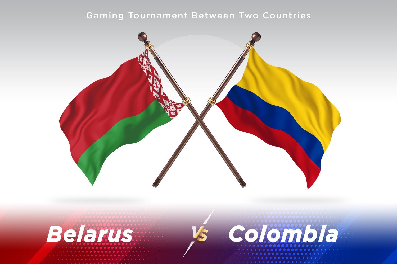 Belarus versus Colombia Two Flags