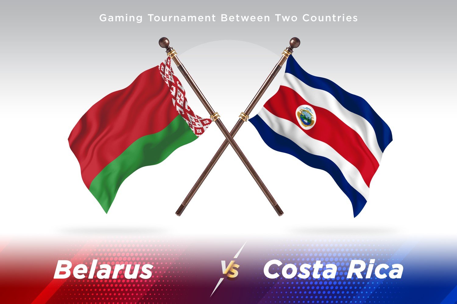 Belarus versus costa Rica Two Flags