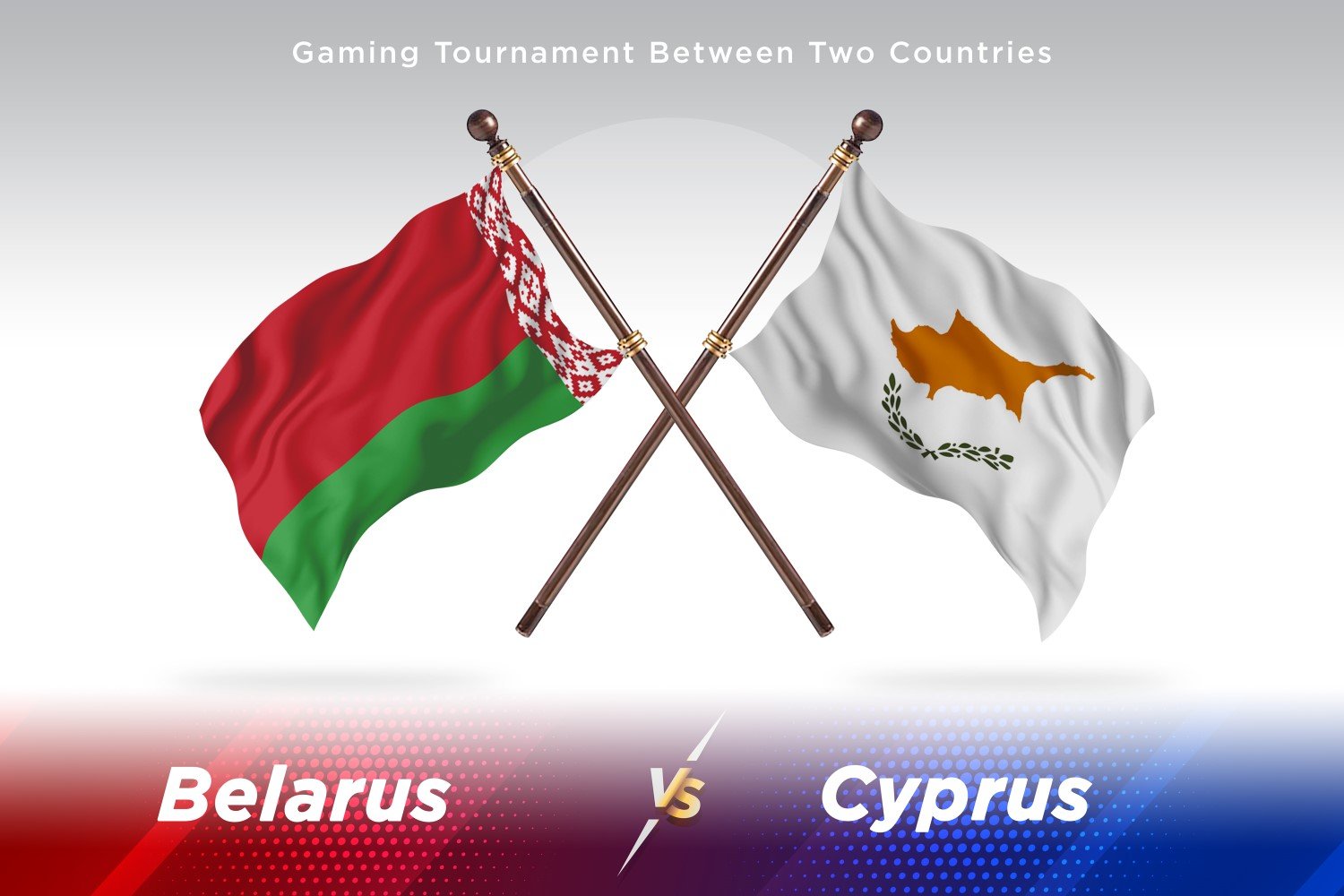 Belarus versus Cyprus Two Flags