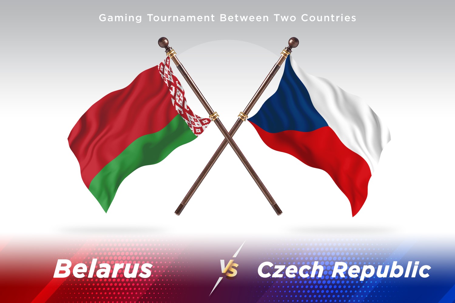 Belarus versus Czech republic Two Flags