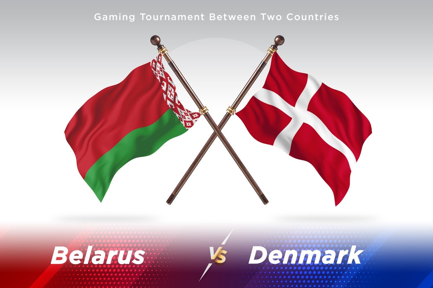 Belarus versus Denmark Two Flags