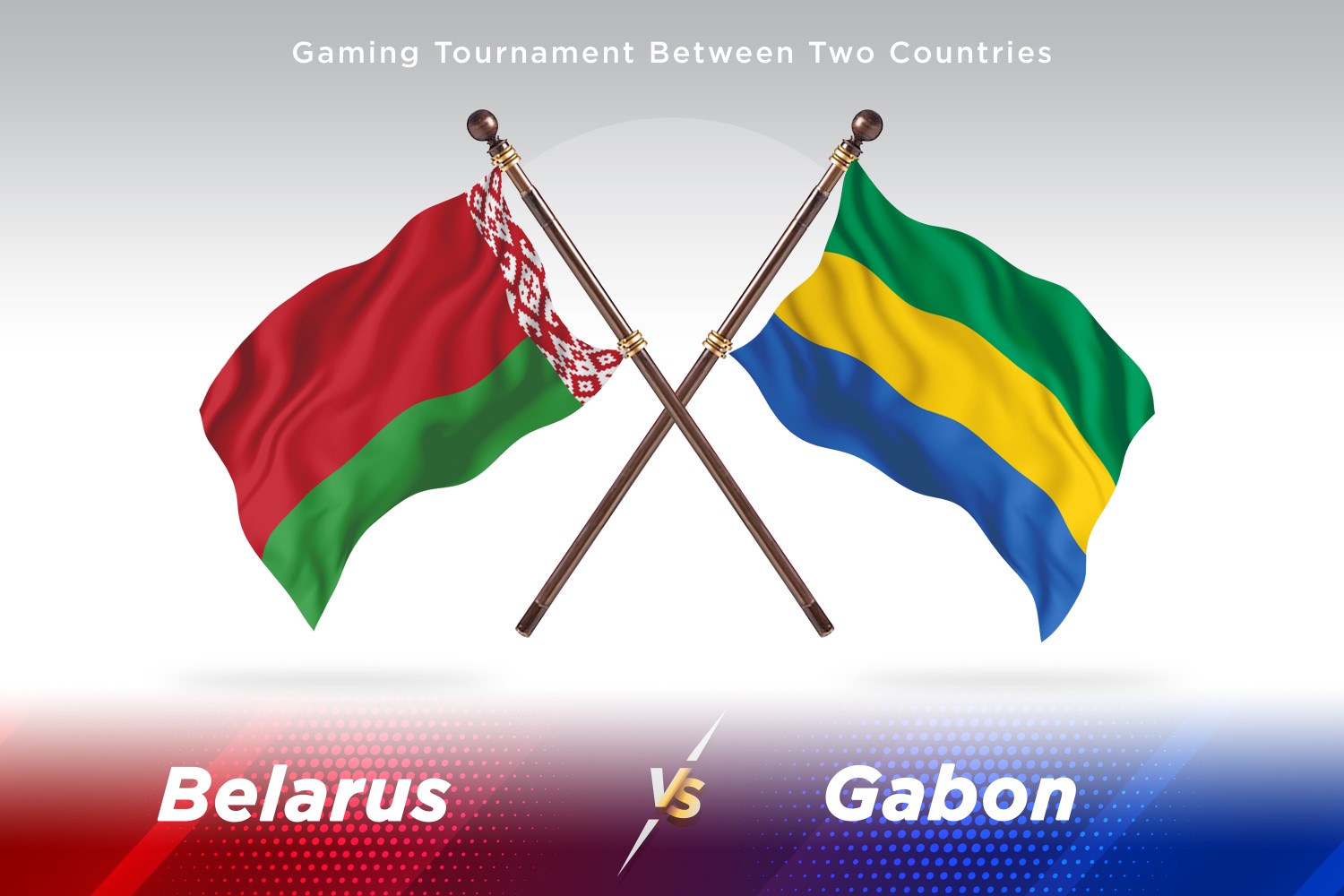 Belarus versus Gabon Two Flags