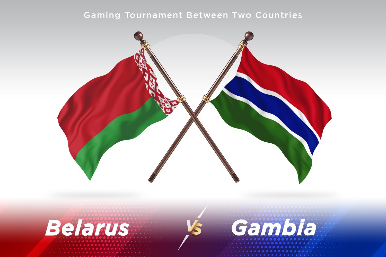 Belarus versus Gambia Two Flags