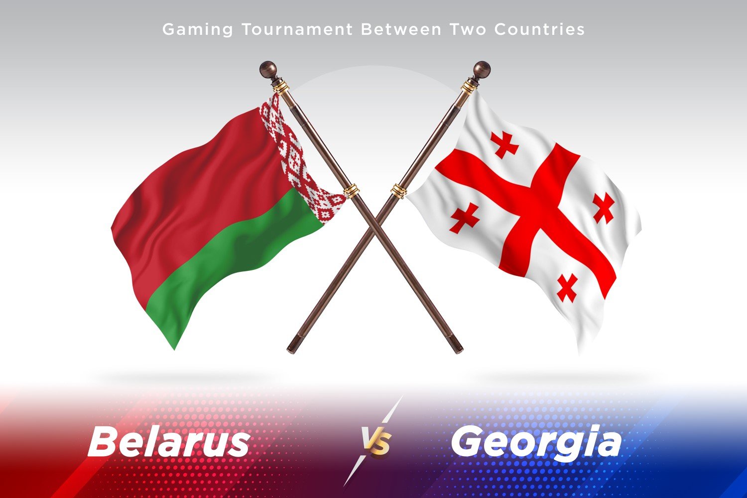 Belarus versus Georgia Two Flags