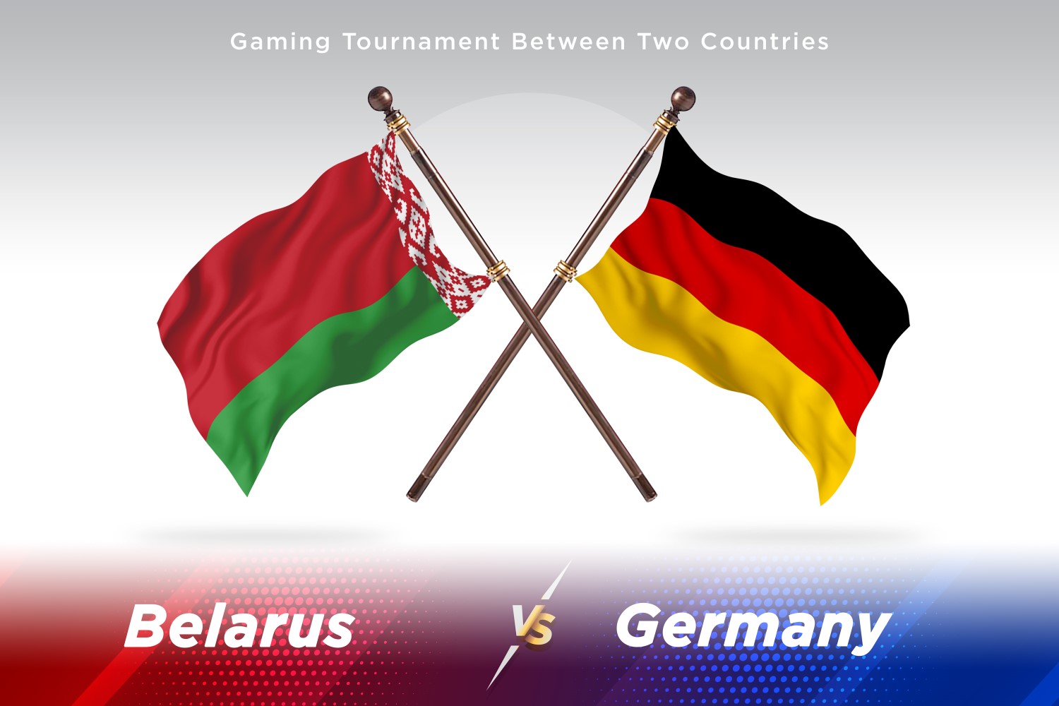 Belarus versus Germany Two Flags