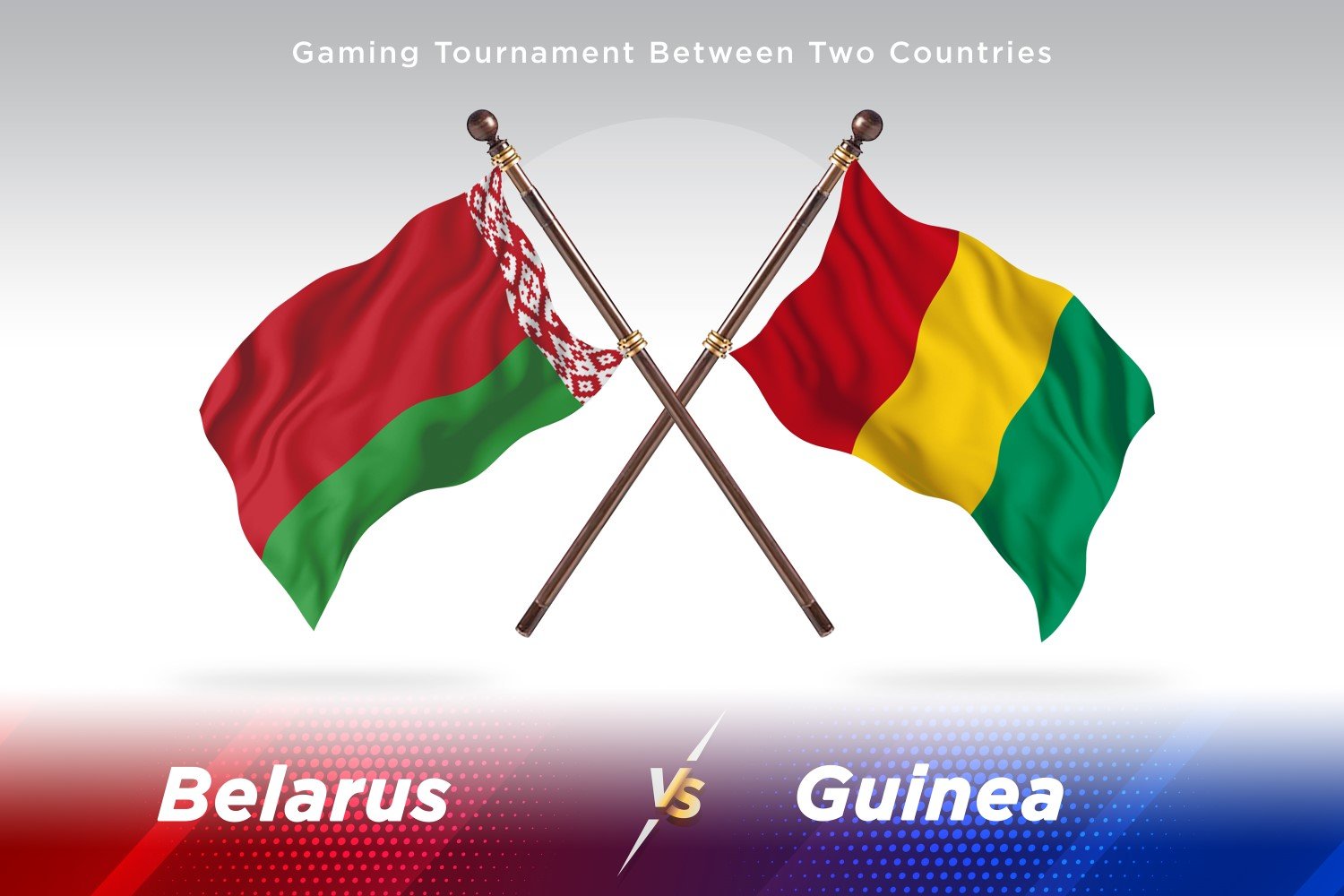 Belarus versus guinea Two Flags