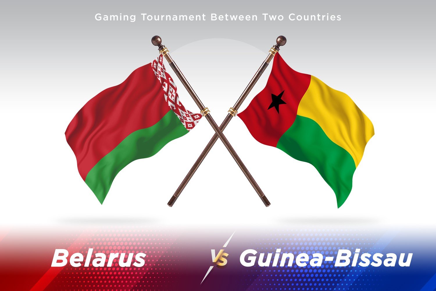 Belarus versus Guinea-Bissau Two Flags