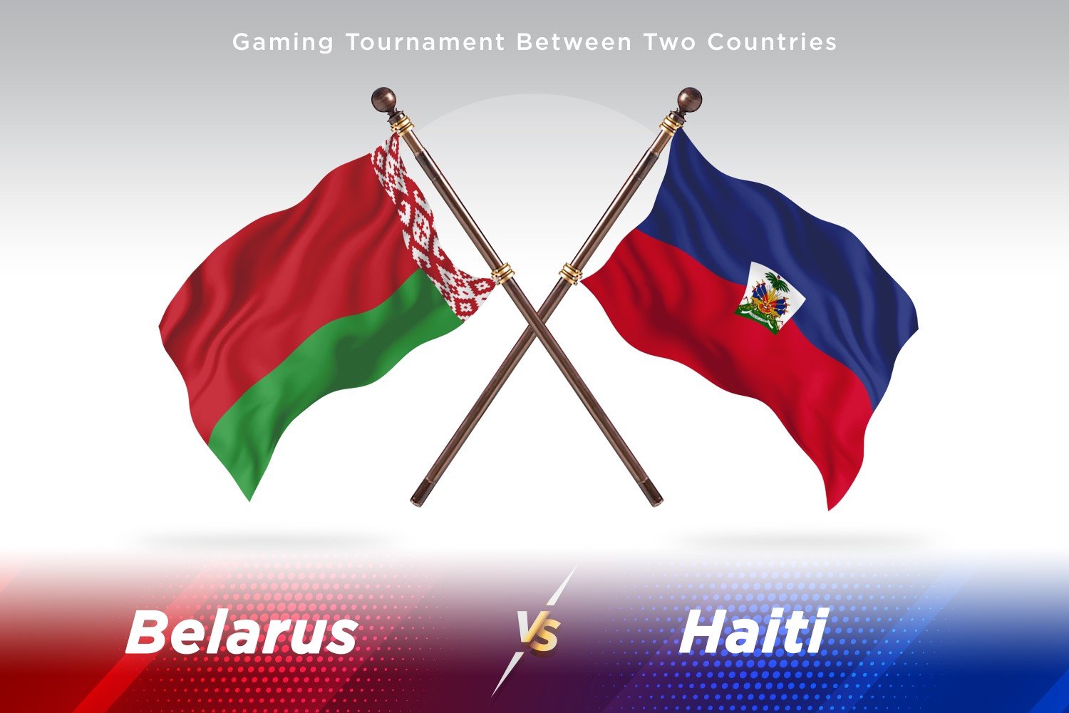 Belarus versus Haiti Two Flags