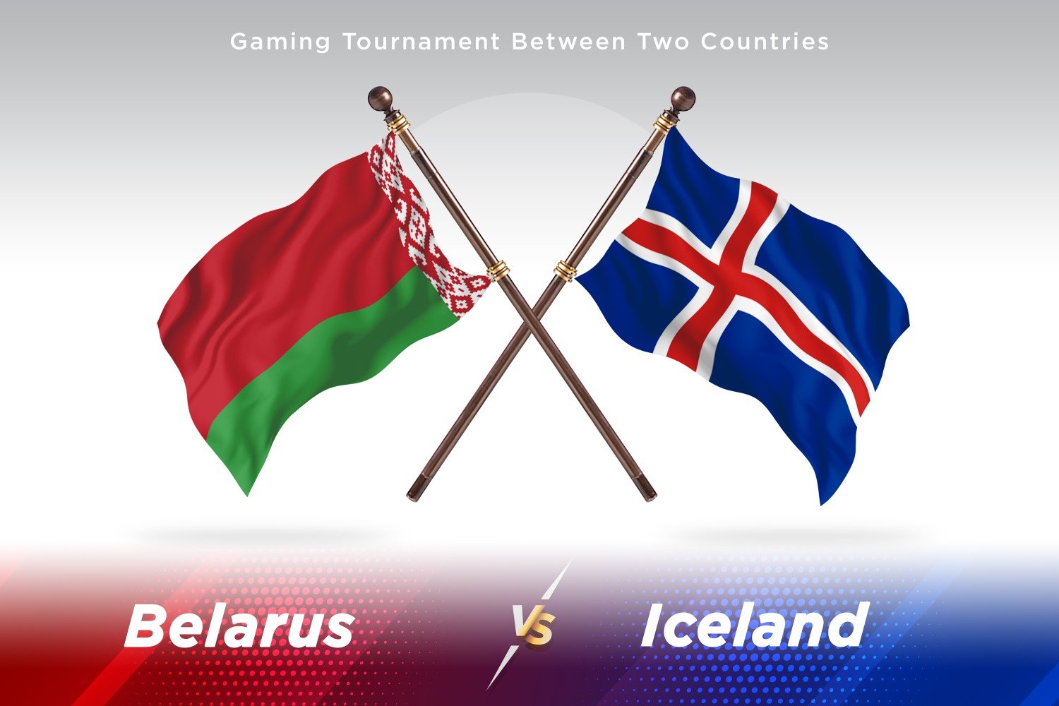 Belarus versus Iceland Two Flags