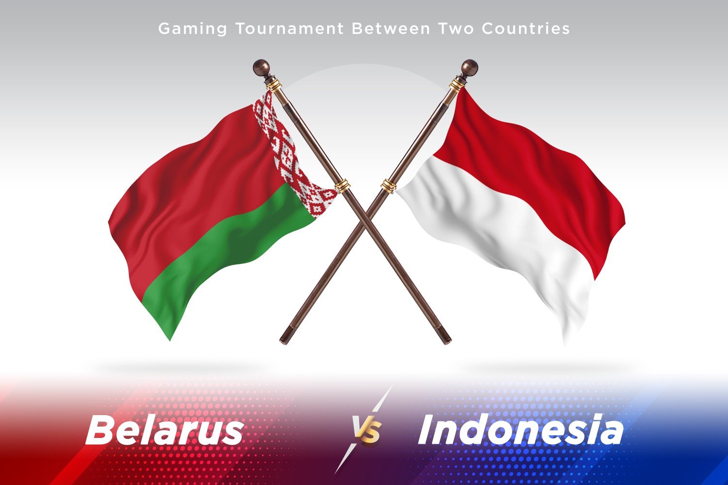 Belarus versus Indonesia Two Flags