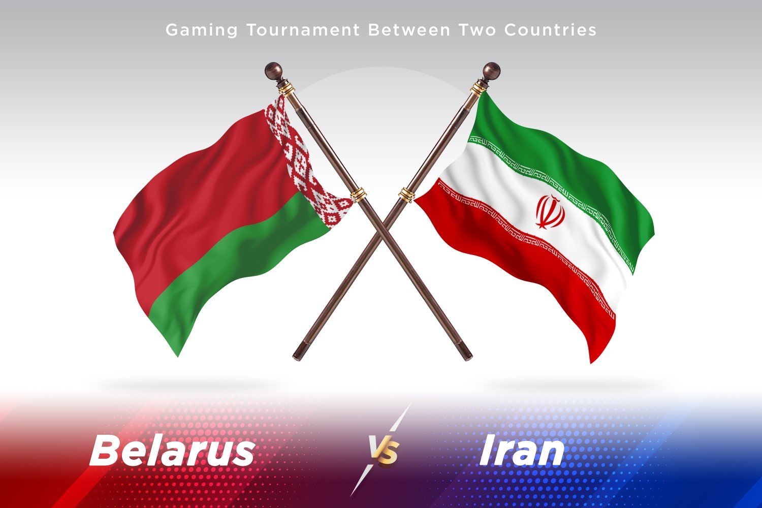 Belarus versus Iran Two Flags