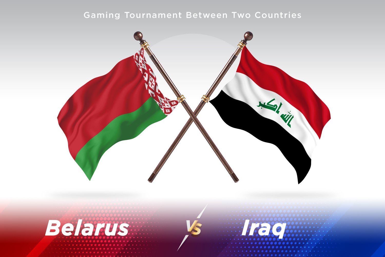 Belarus versus Iraq Two Flags