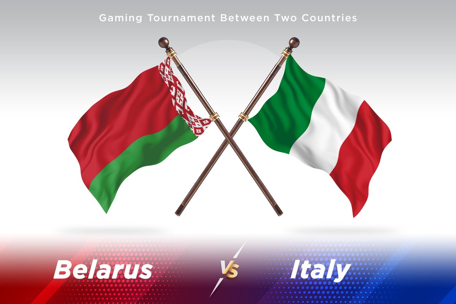 Belarus versus Italy Two Flags