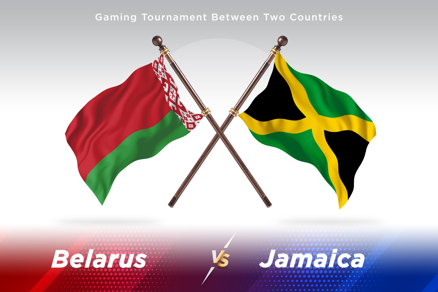 Belarus versus Jamaica Two Flags