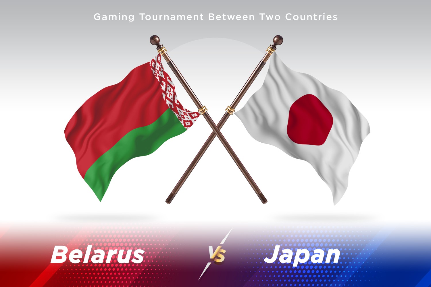 Belarus versus japan Two Flags