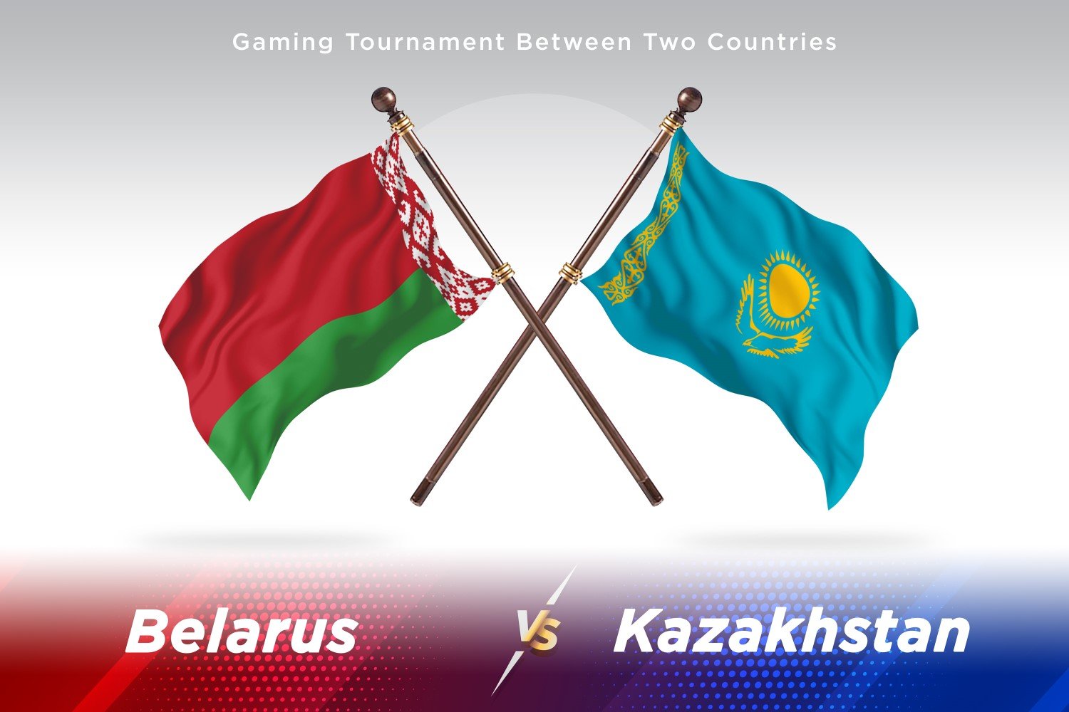 Belarus versus Kazakhstan Two Flags