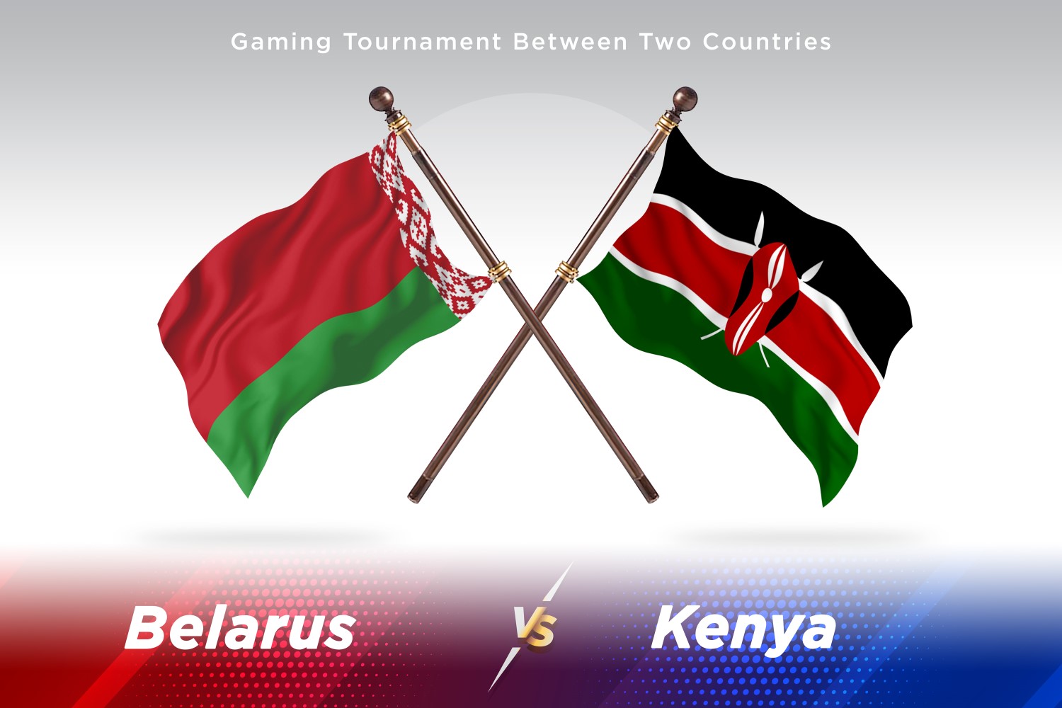 Belarus versus Kenya Two Flags