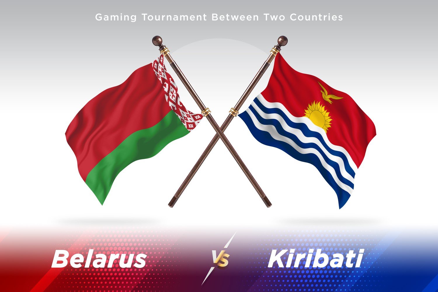 Belarus versus Kiribati Two Flags