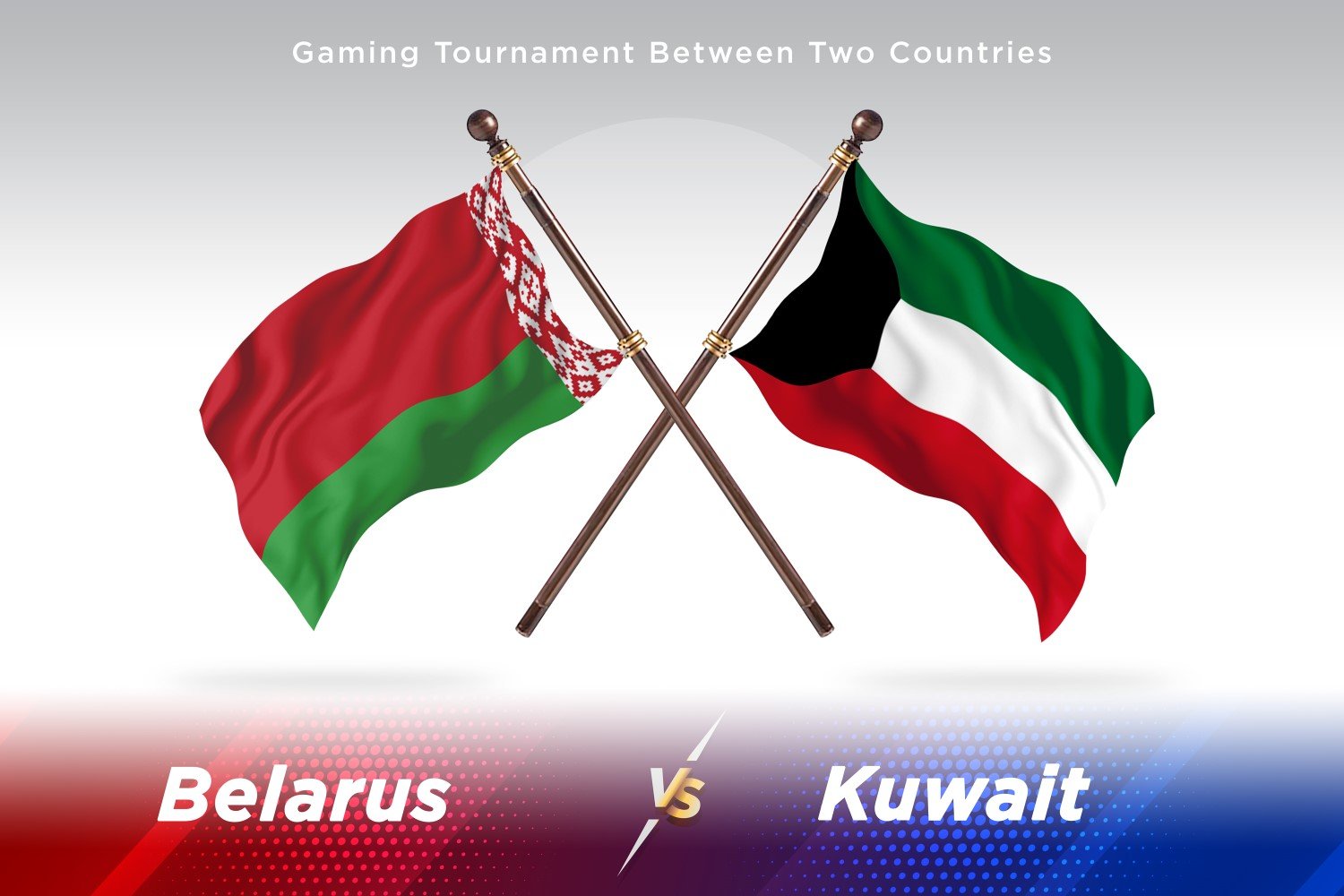 Belarus versus Kuwait Two Flags