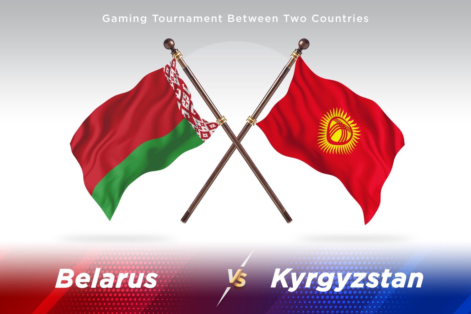 Belarus versus Kyrgyzstan Two Flags