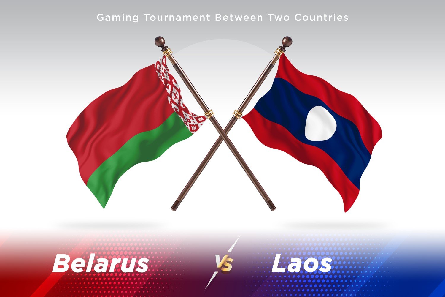 Belarus versus Laos Two Flags