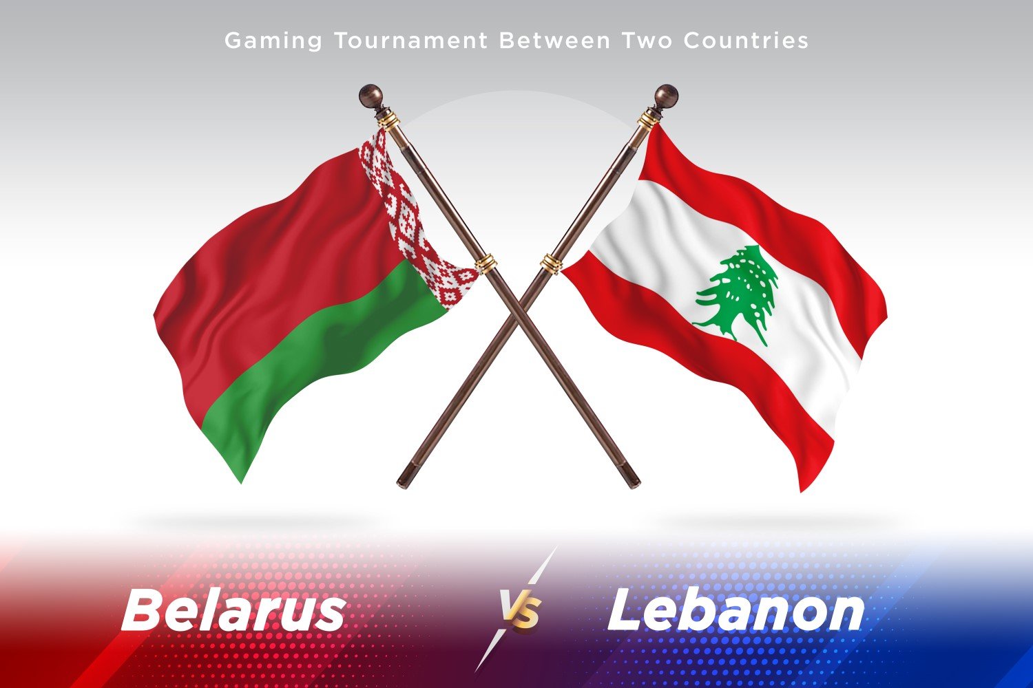 Belarus versus Lebanon Two Flags